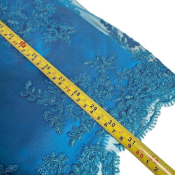 NBD Revolve Plunge V-Neck Lace Slip Cocktail Mini Dress Low Back Blue Small - Picture 10 of 12